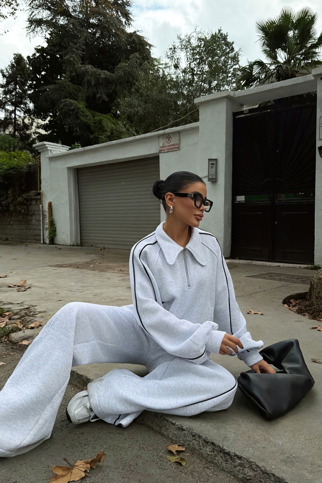 Gri Selita Eşofman Takımı ATE-3829 - 1