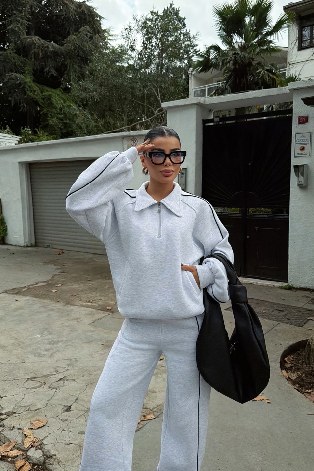 Gri Selita Eşofman Takımı ATE-3829 - 2