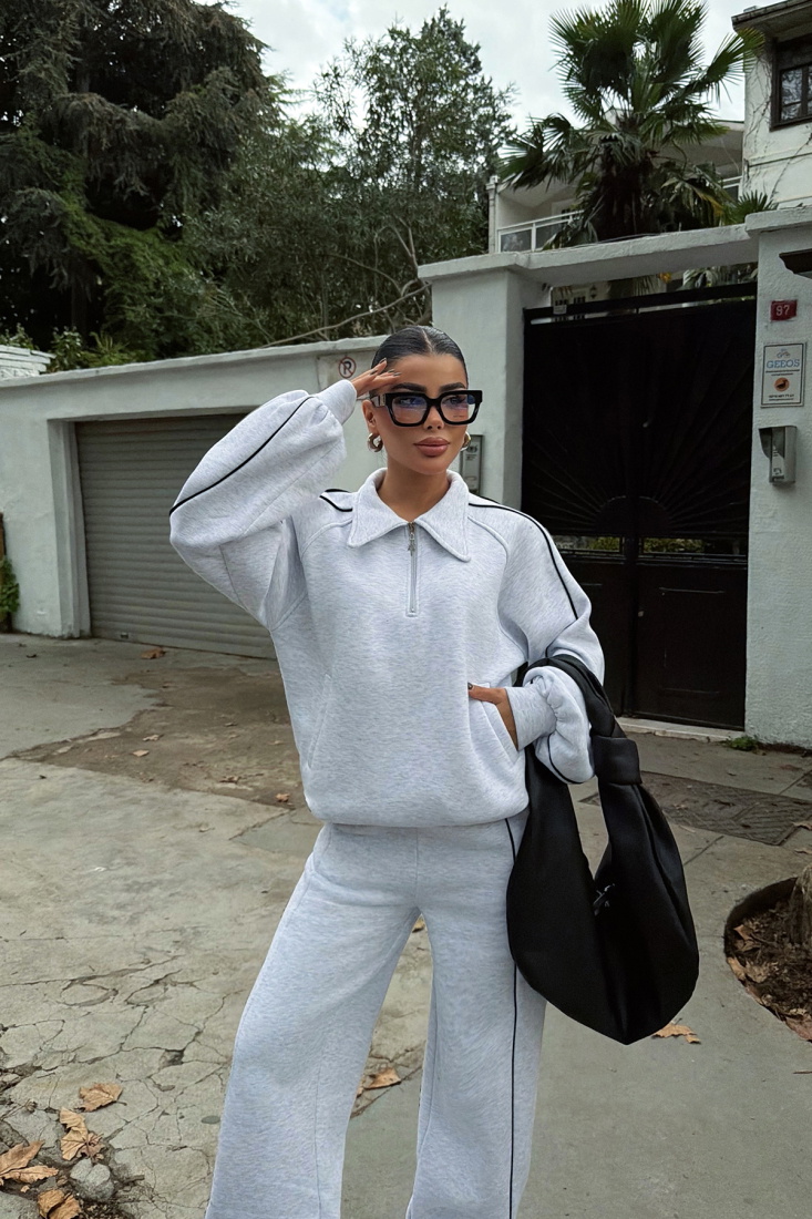 Gri Selita Eşofman Takımı ATE-3829 - EYYO