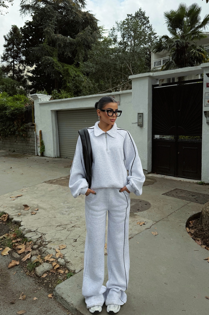 Gri Selita Eşofman Takımı ATE-3829 - EYYO