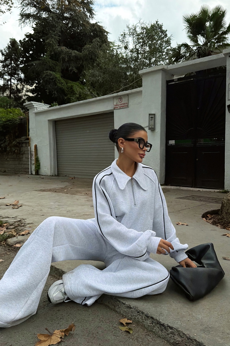 Gri Selita Eşofman Takımı ATE-3829 - EYYO