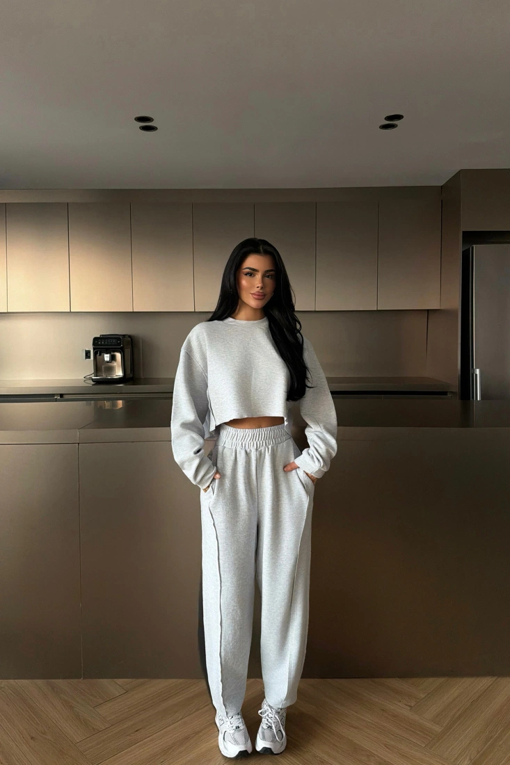 Gri Brendon eşofman takımı ATE-4705 - EYYO