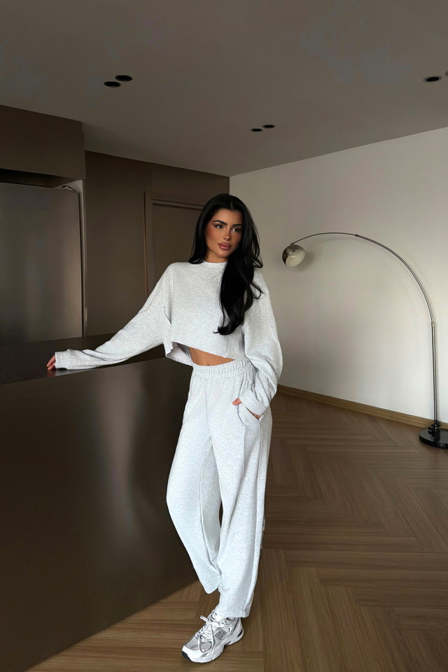 Gri Brendon eşofman takımı ATE-4705 - 2