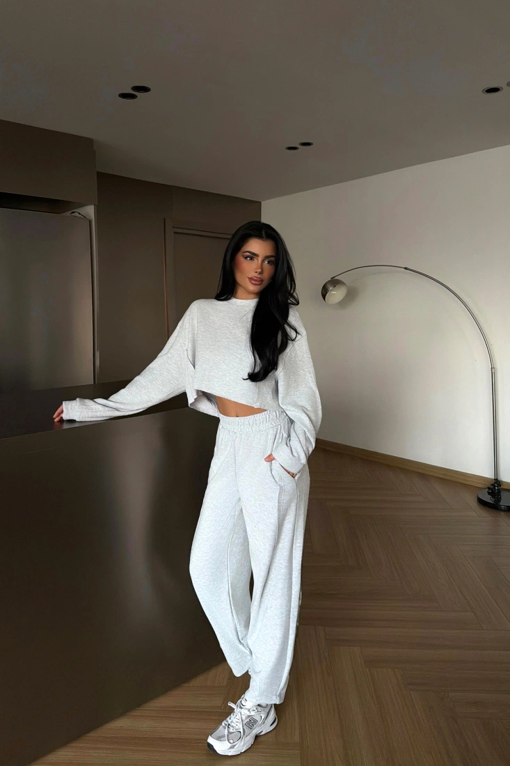 Gri Brendon eşofman takımı ATE-4705 - EYYO