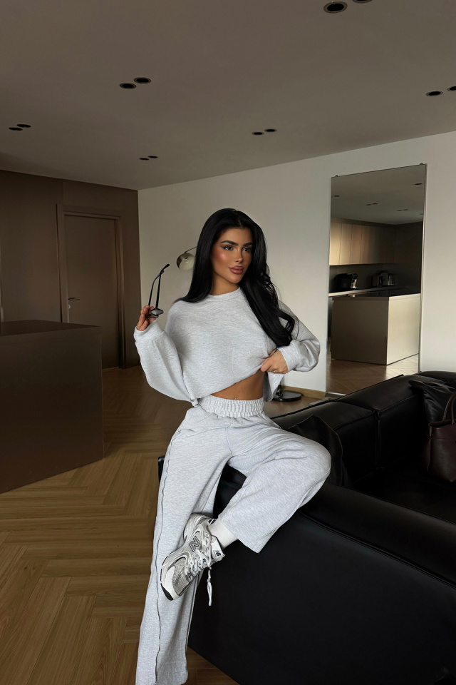 Gri Brendon eşofman takımı ATE-4705 - 3