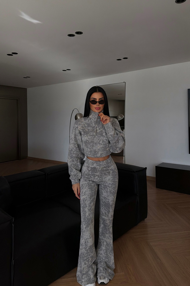 Gri Polena eşofman takımı ATE-4309 - EYYO