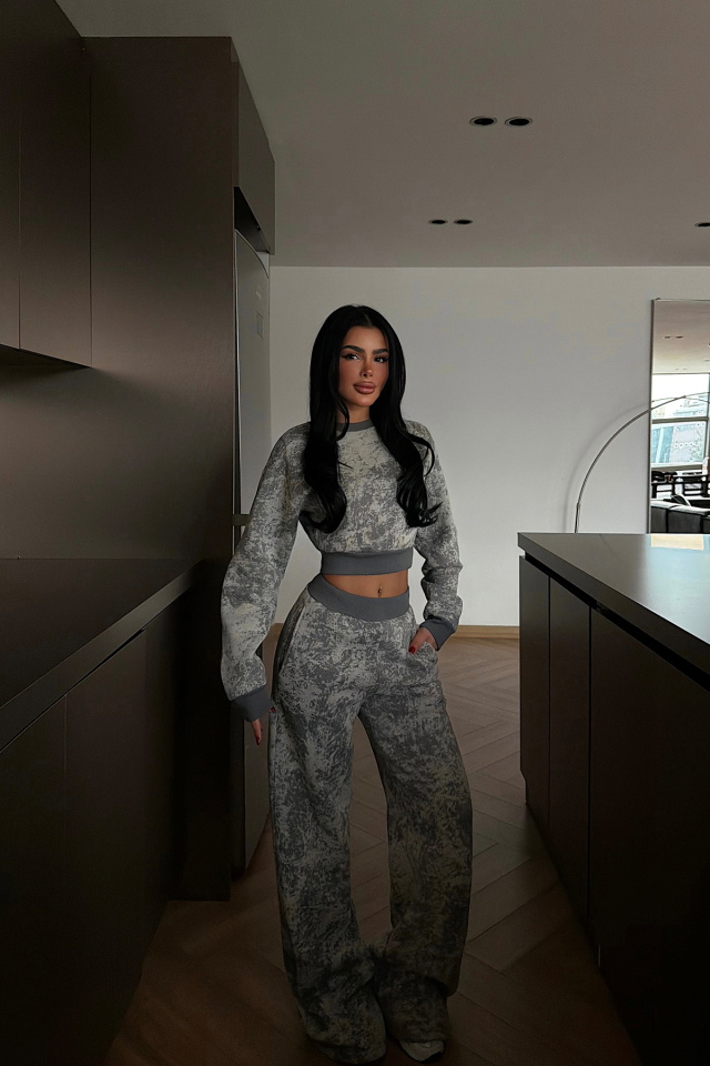 Gri Atlas eşofman takımı ATE-4336 