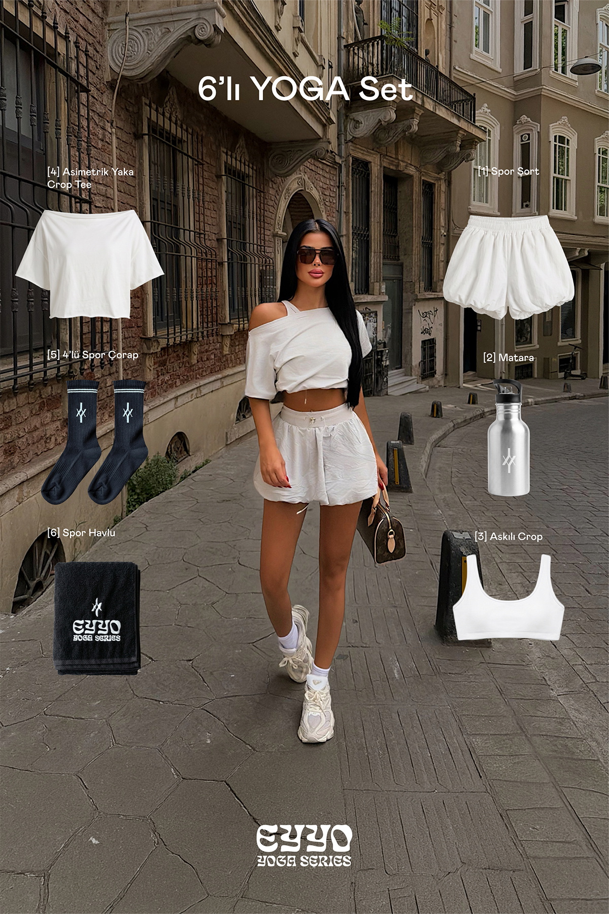 Gri Elmira 6 Lı Yoga Set - 1