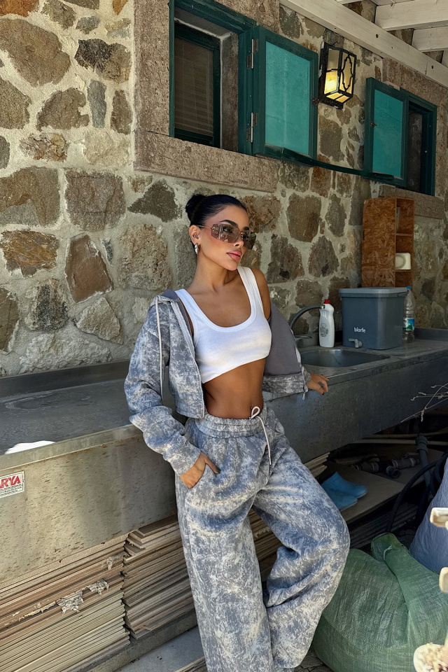 Gri Joelle Desenli Eşofman Takım ATE-3643 - 4