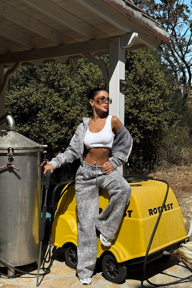 Gri Joelle Desenli Eşofman Takım ATE-3643 - 2