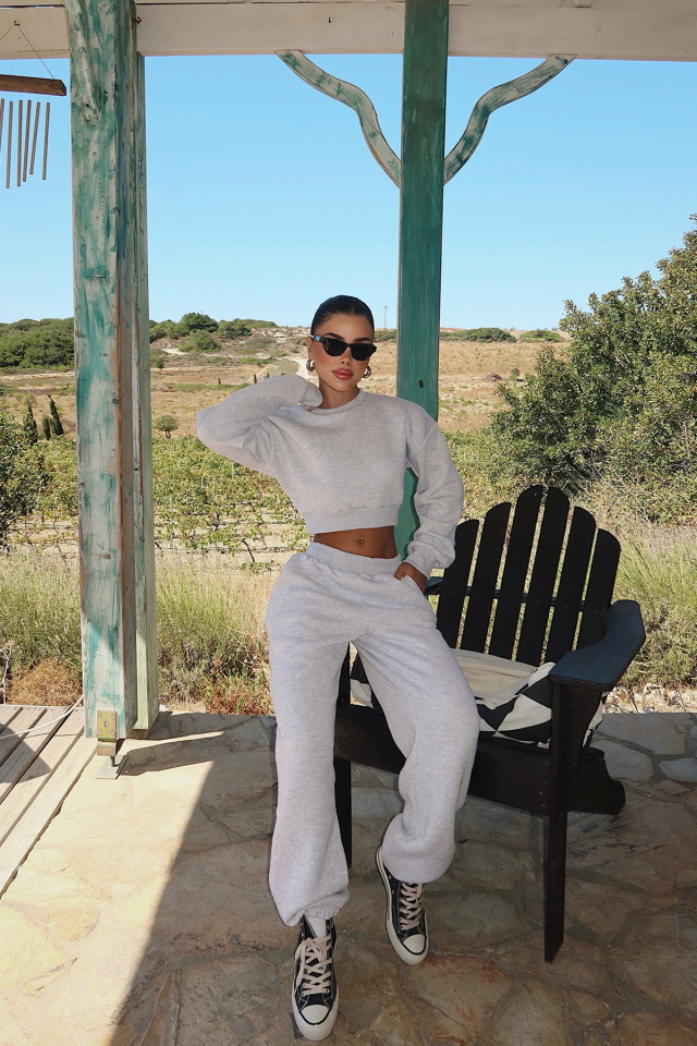 Gri Fluid Eşofman Takım ATE-3699 - 2