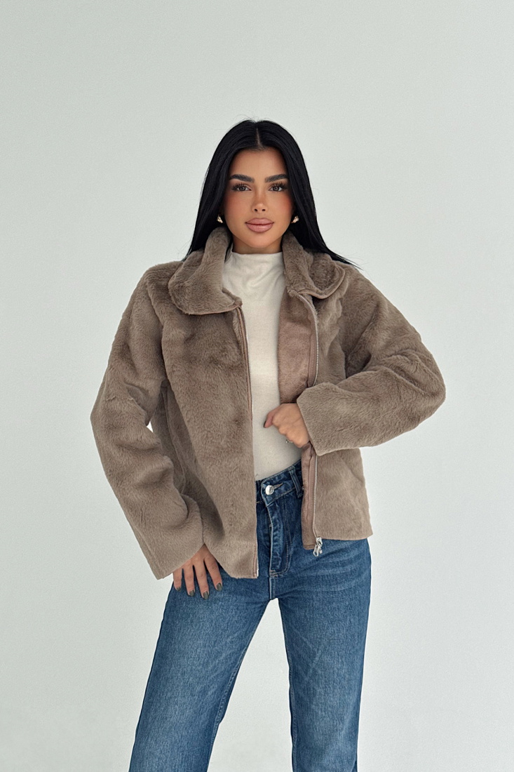 Gri Valerie Kürk Ceket ATE-3752 - EYYO