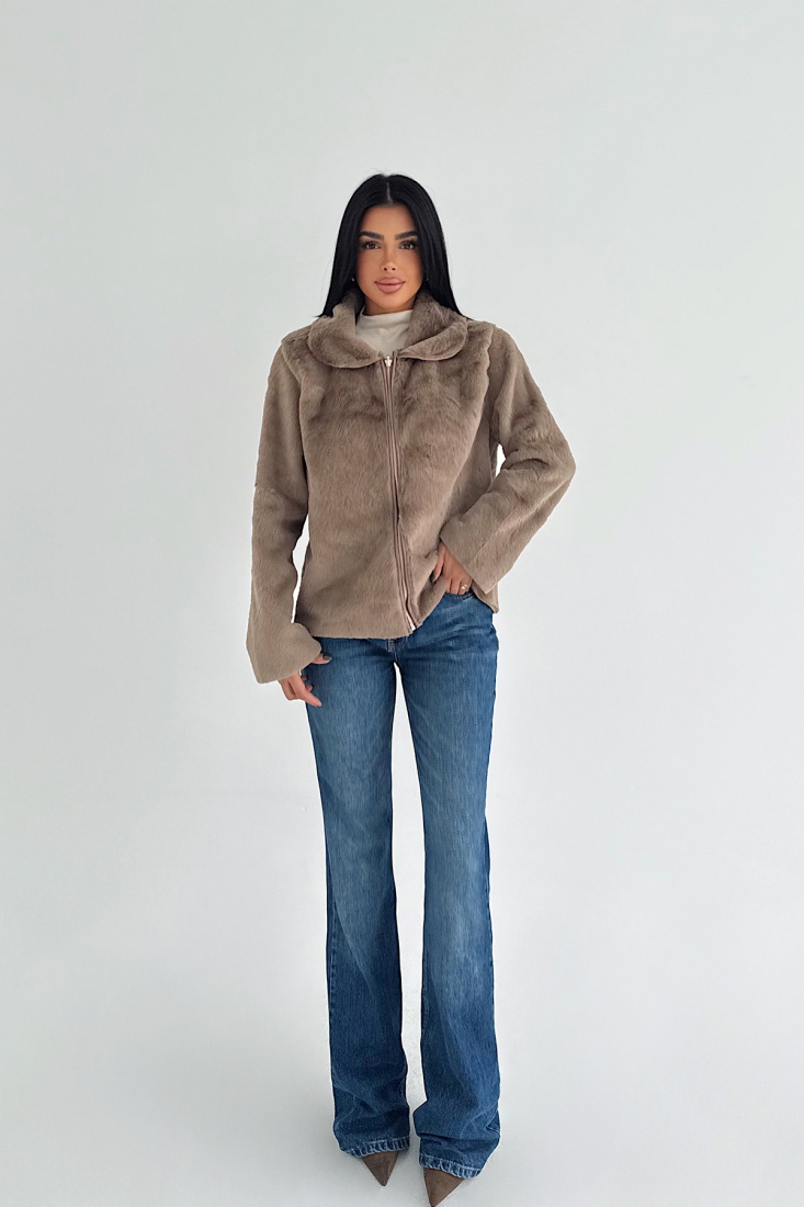 Gri Valerie Kürk Ceket ATE-3752 - EYYO