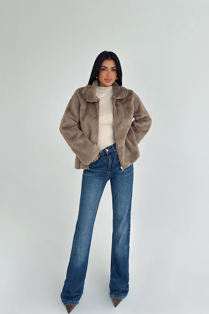 Gri Valerie Kürk Ceket ATE-3752 - EYYO