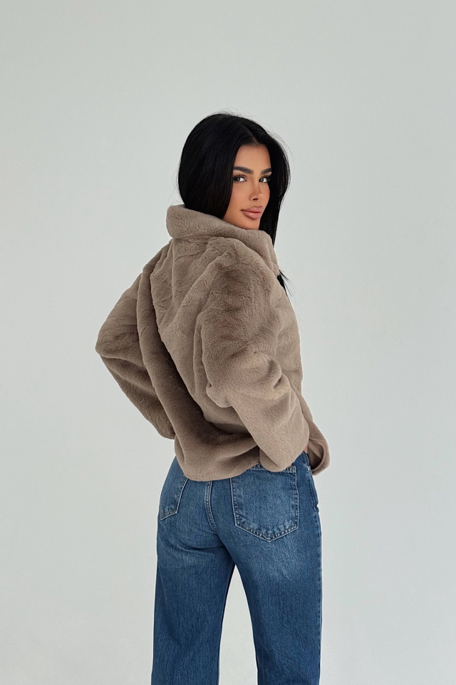 Gri Valerie Kürk Ceket ATE-3752 - 4