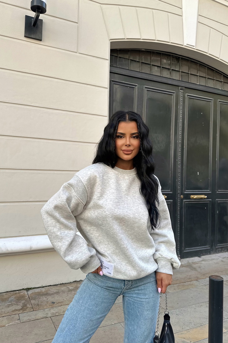 Gri Fermuar Detay Sweat ATE-0262 - EYYO