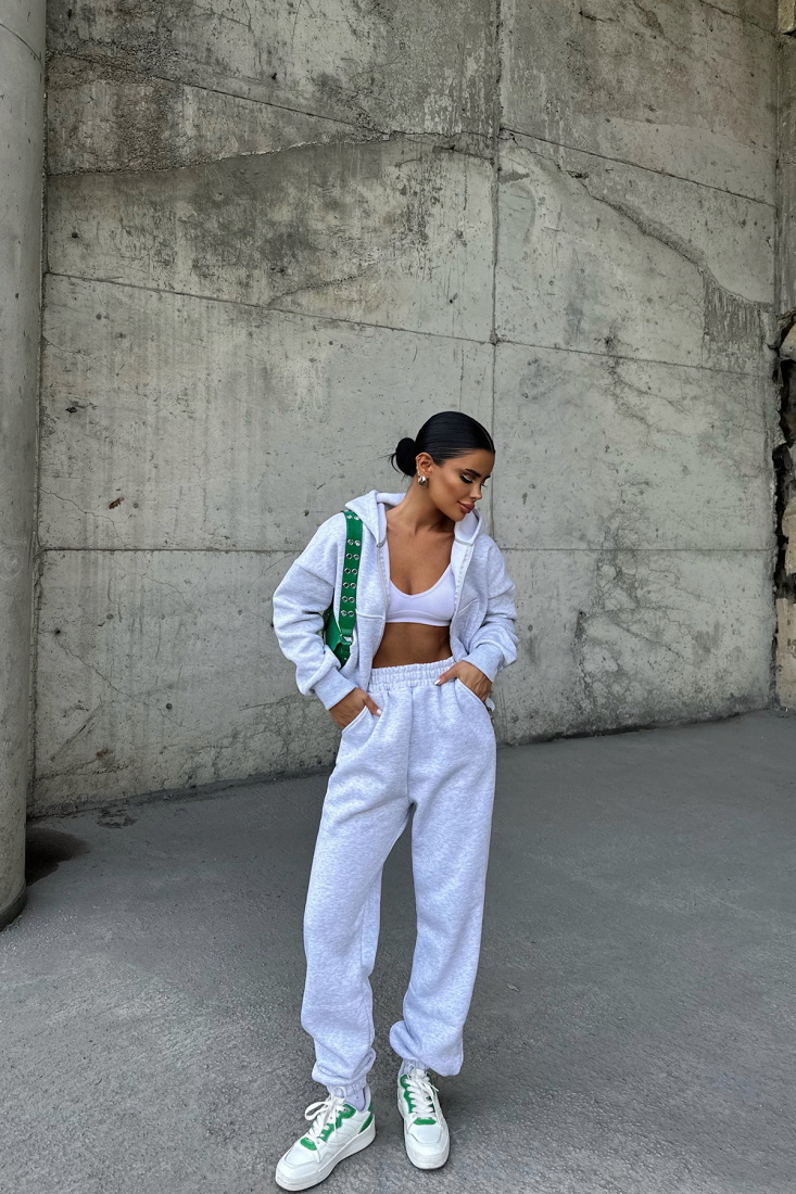 Gri Fermuar Detay Takım ATE-0318 - EYYO