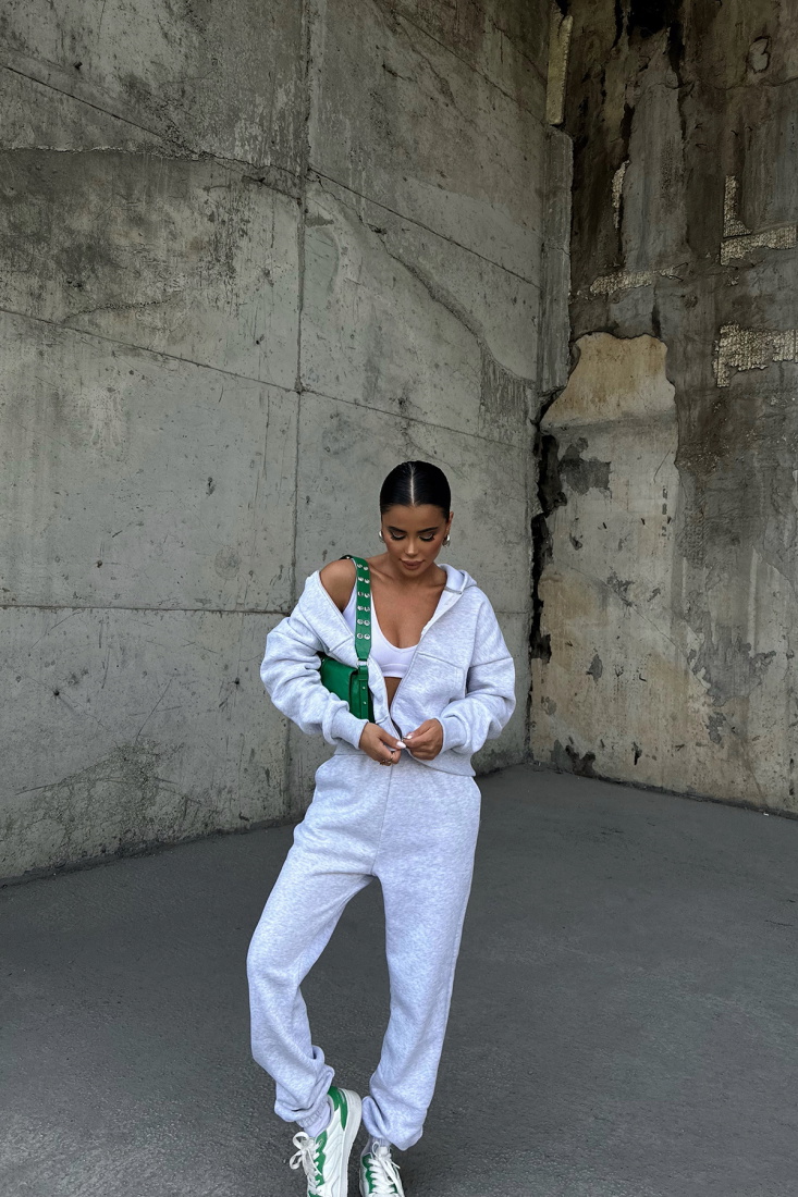 Gri Fermuar Detay Takım ATE-0318 - EYYO