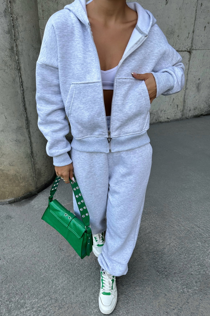 Gri Fermuar Detay Takım ATE-0318 - EYYO