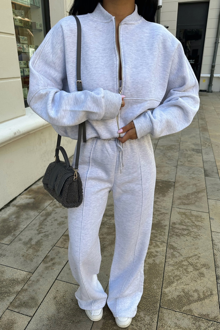  Gri Fermuar Detay Takım ATE-0417 - EYYO