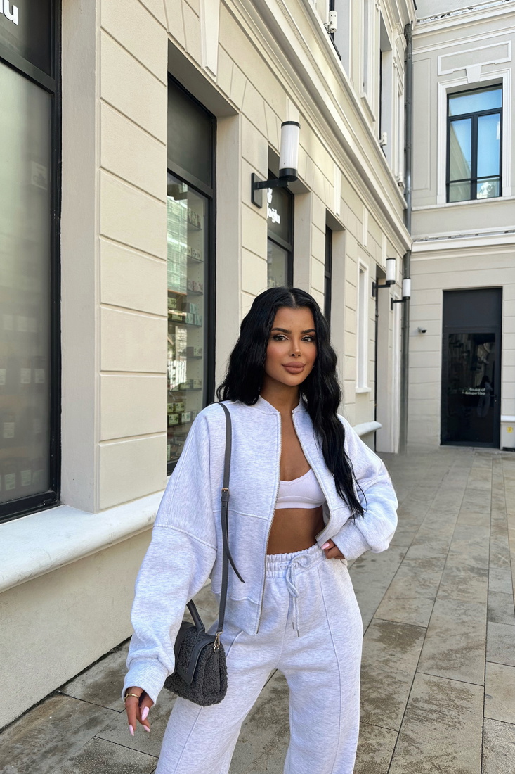  Gri Fermuar Detay Takım ATE-0417 - EYYO