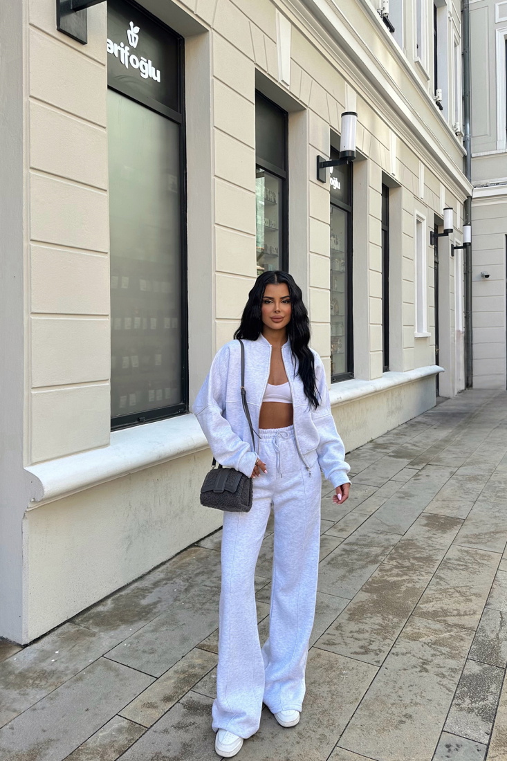  Gri Fermuar Detay Takım ATE-0417 - EYYO