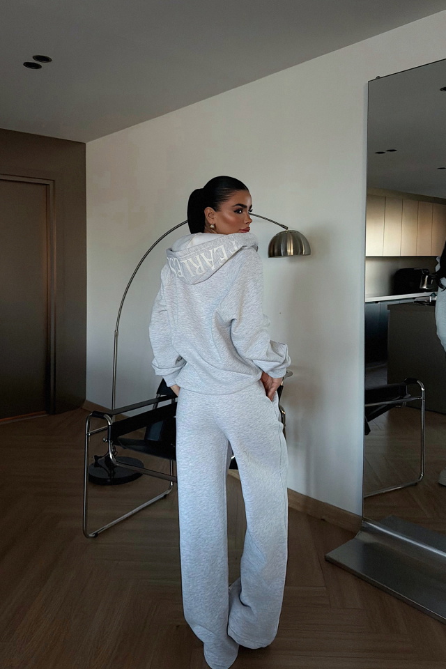 Gri Bonny Fermuarlı Eşofman Takım ATE-3867 - 4