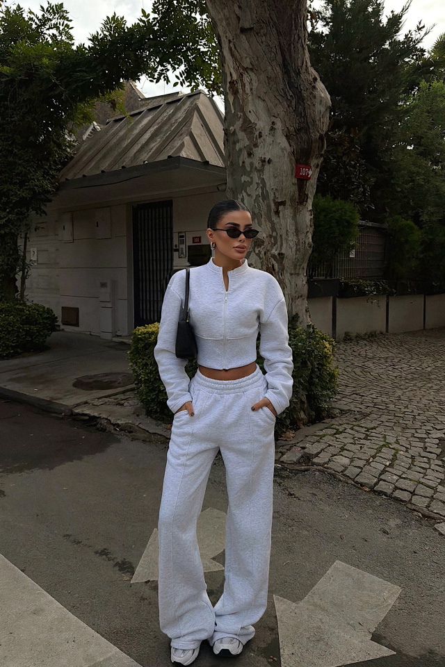 Gri Doutzen Eşofman Takımı ATE-3849 - 2