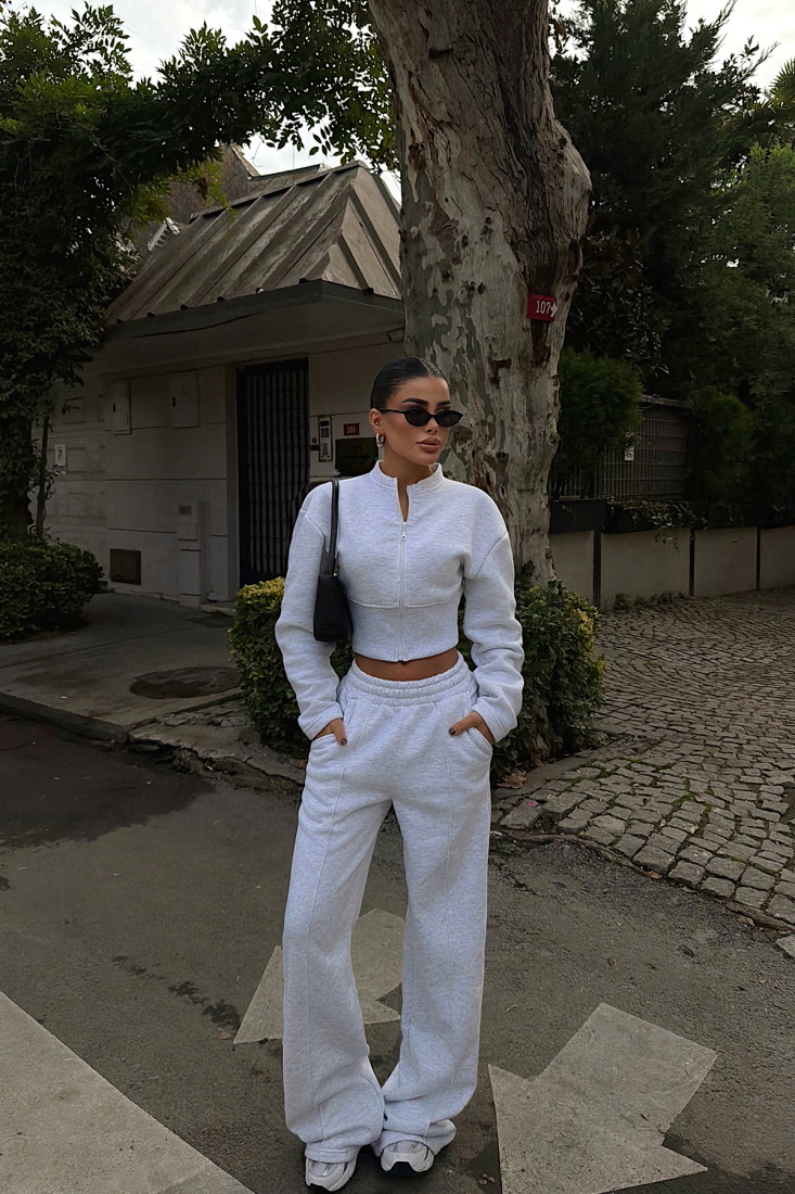 Gri Doutzen Eşofman Takımı ATE-3849 - EYYO