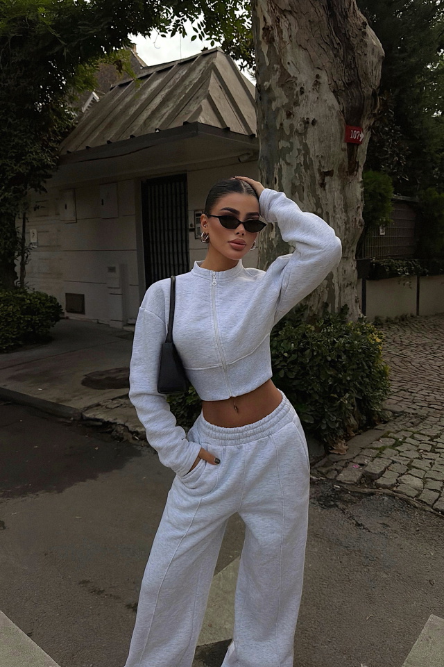 Gri Doutzen Eşofman Takımı ATE-3849 - 3