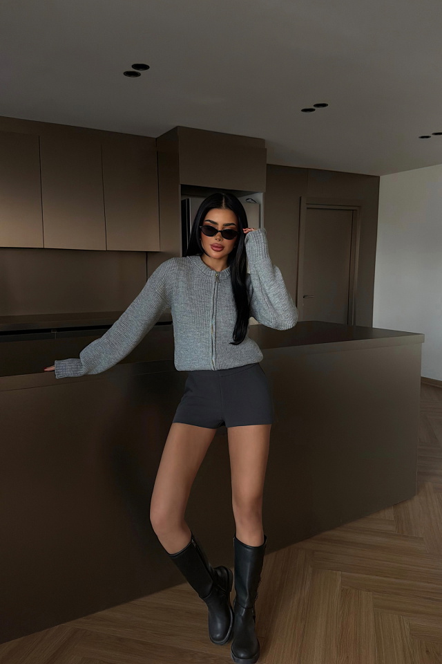 Gri Lilja triko hırka ATE-4056 - 2