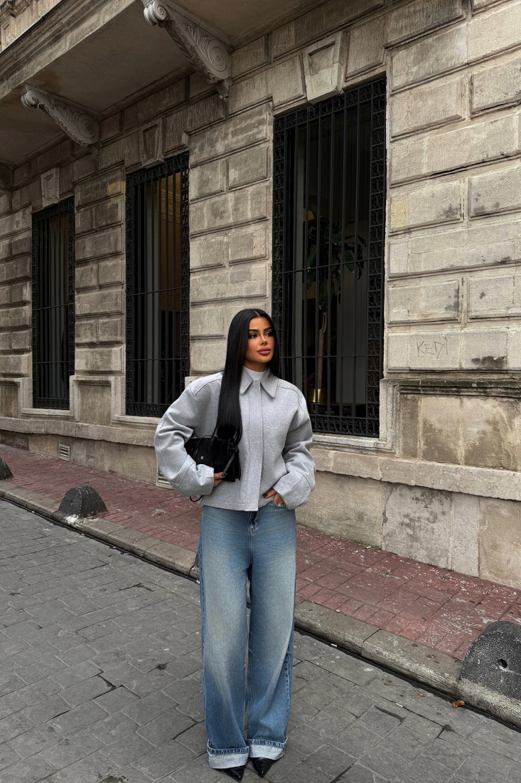 Gri Catalina Ceket ATE-2004 - EYYO