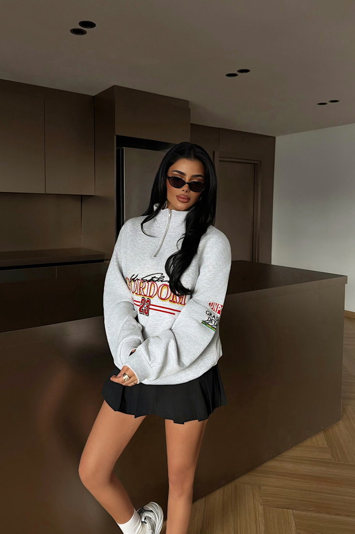 Gri Kitanya Sweatshirt ATE-4626 - EYYO