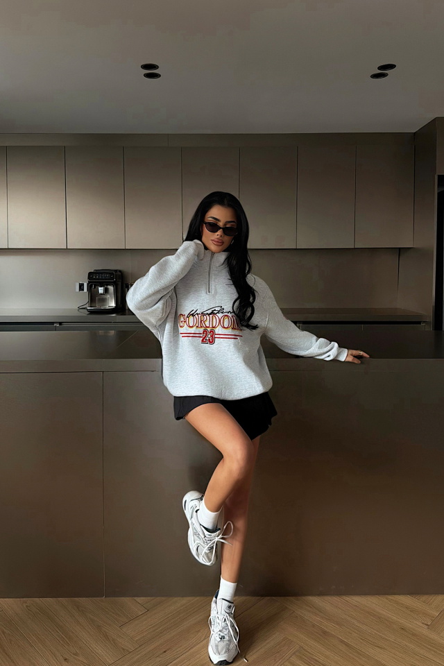 Gri Kitanya Sweatshirt ATE-4626 - 2