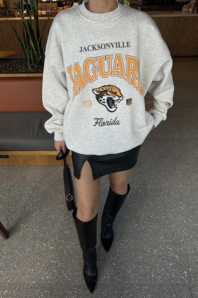 Gri Jaguar Baskılı Sweat ATE3243 - 2