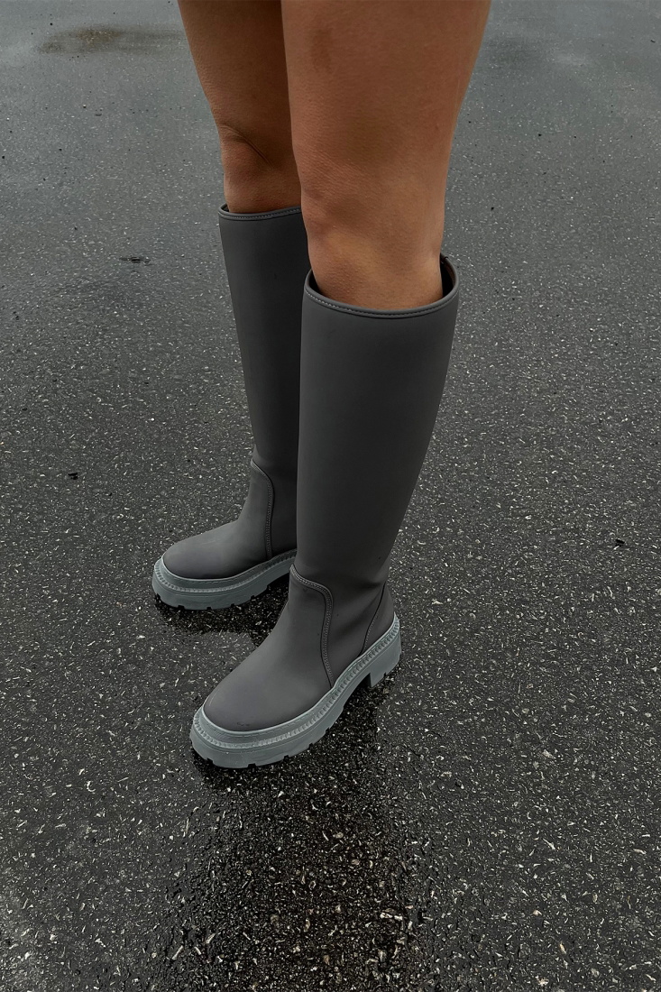 Gri Kalın Taban Çizme ATE2872 - EYYO