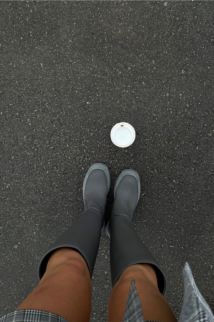 Gri Kalın Taban Çizme ATE2872 - EYYO