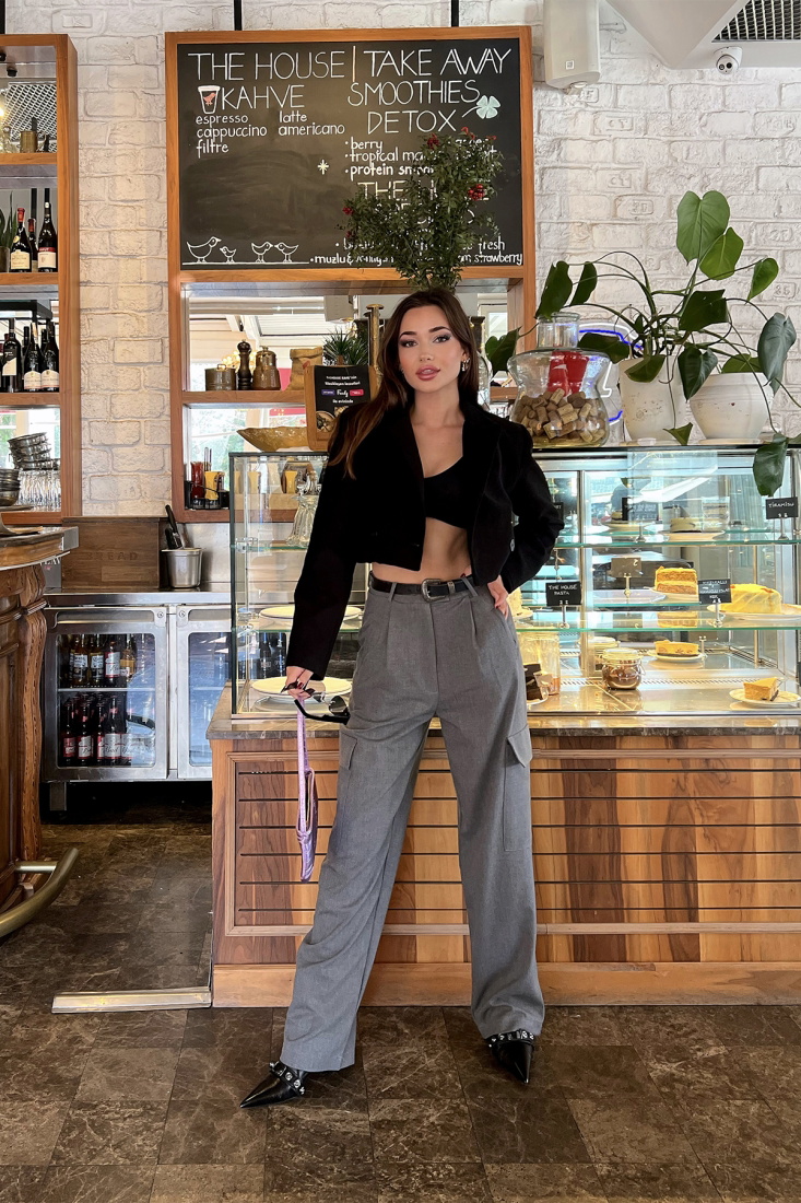 Gri Kargo Cepli Pantolon ATE3146 - EYYO