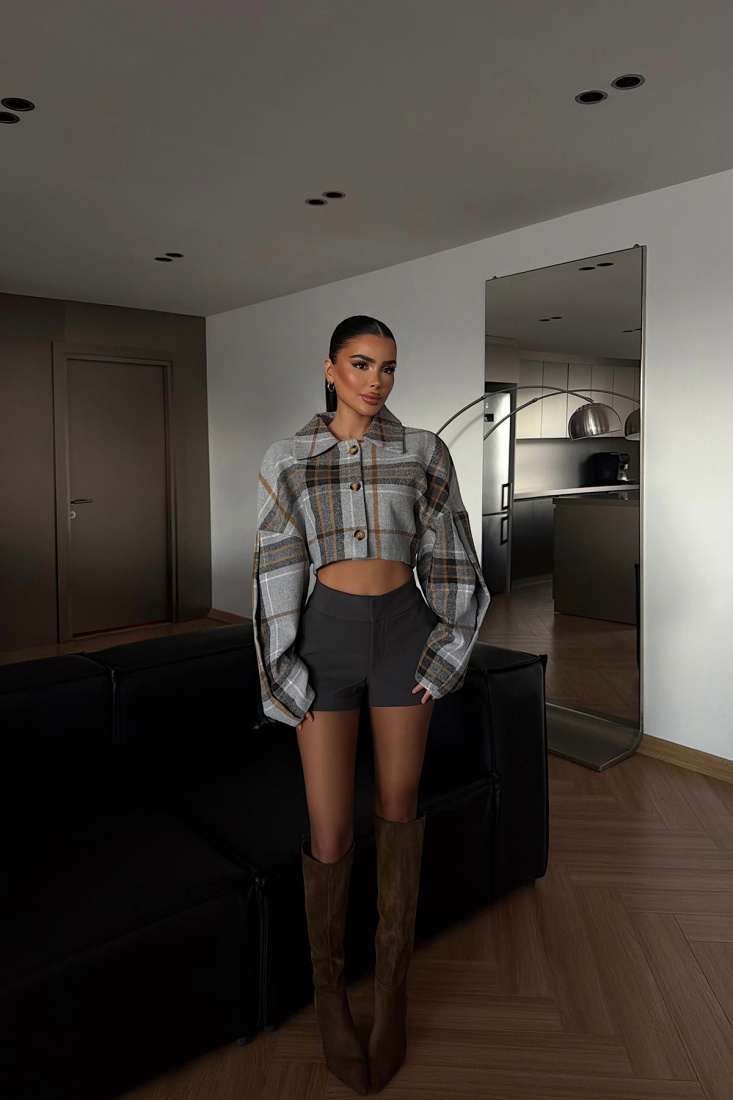 Gri Suede Ceket ATE-4263 - EYYO