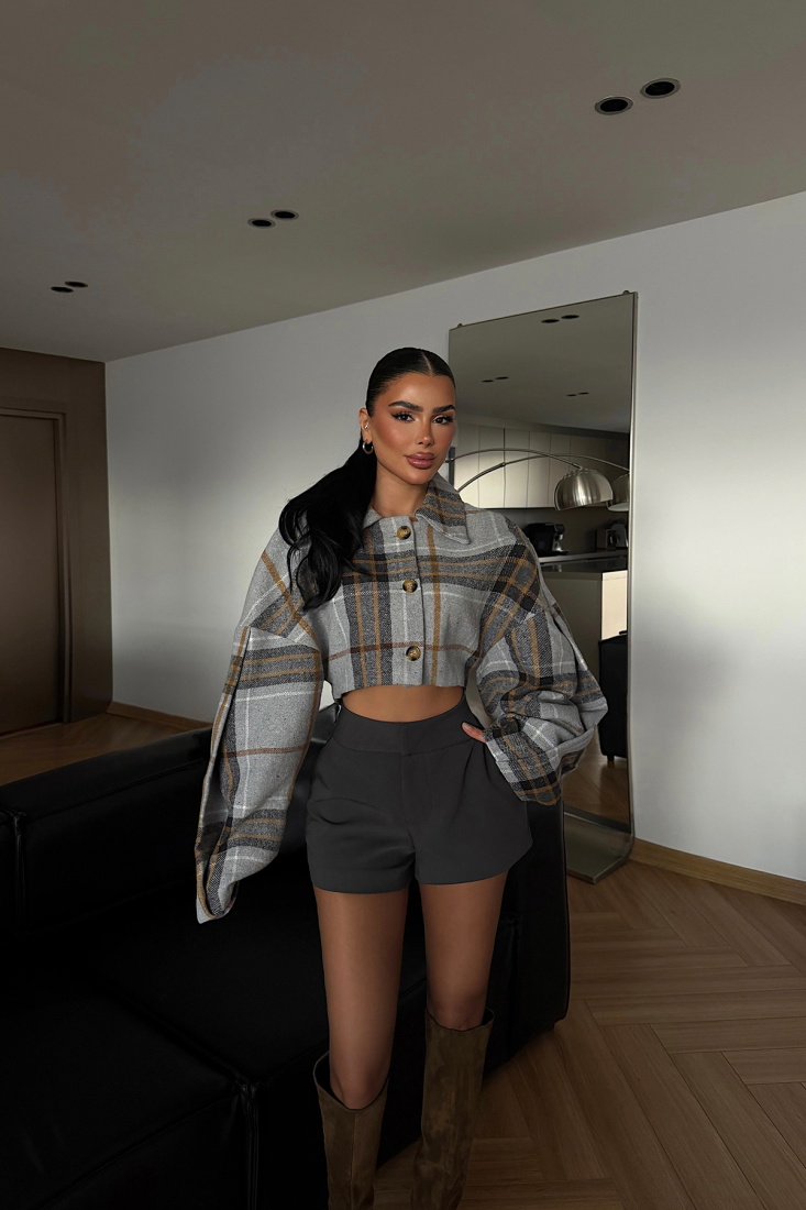 Gri Suede Ceket ATE-4263 - EYYO