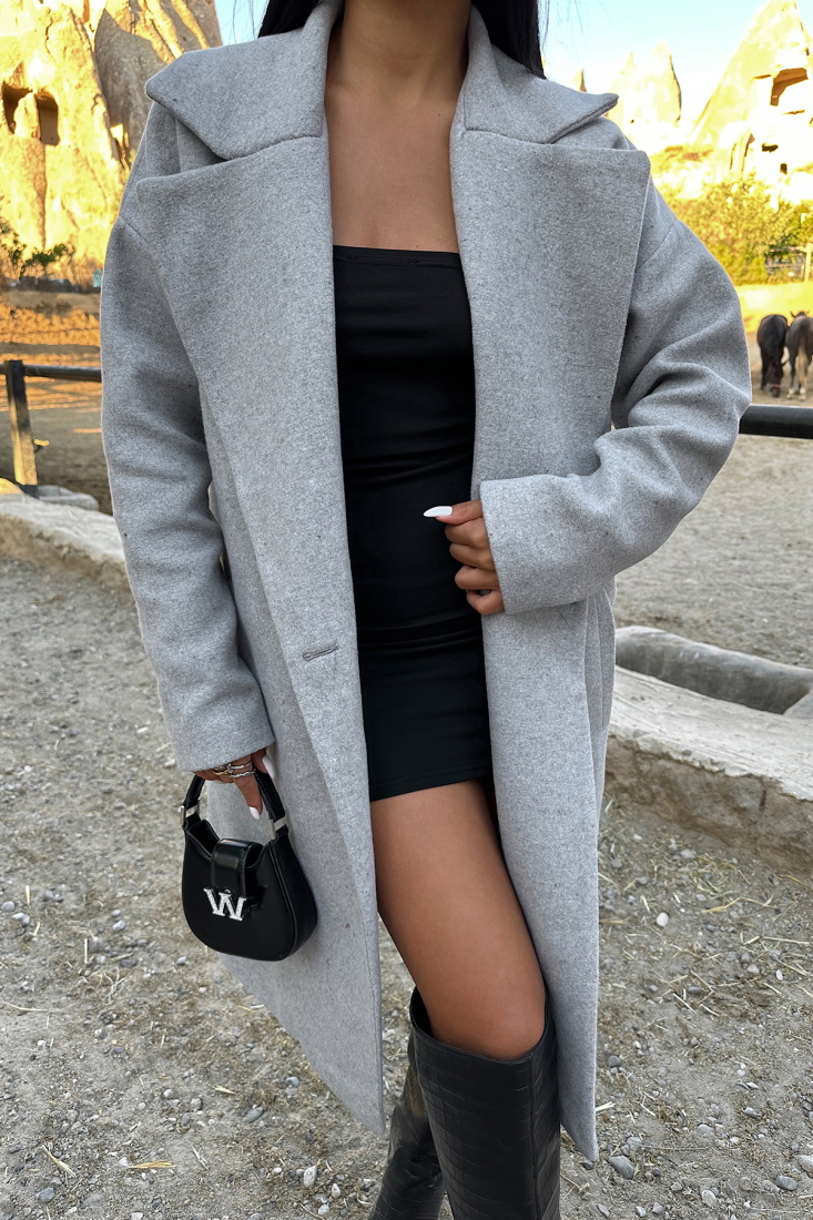 Gri Kaşe Kaban ATE-0092 - EYYO