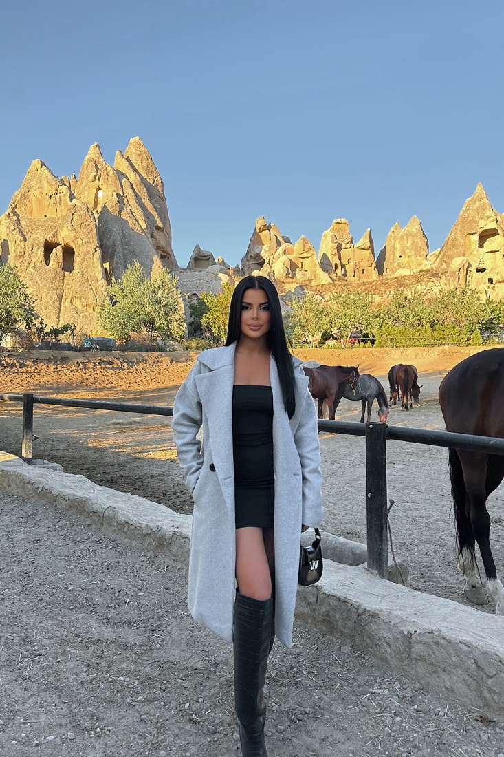 Gri Kaşe Kaban ATE-0092 - EYYO