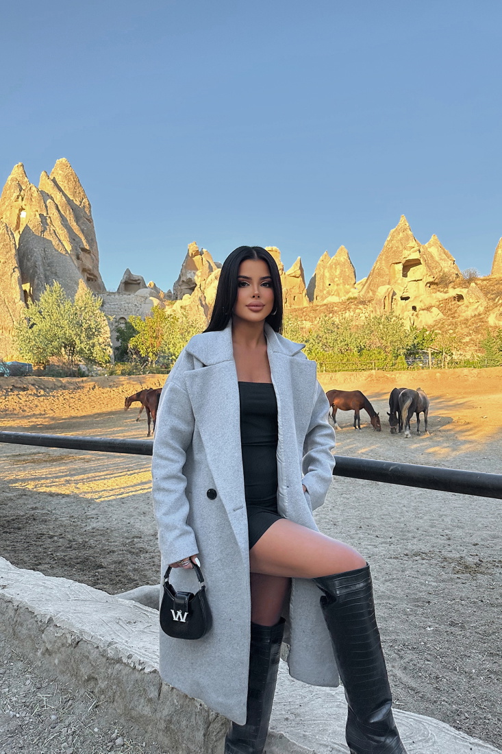 Gri Kaşe Kaban ATE-0092 - EYYO