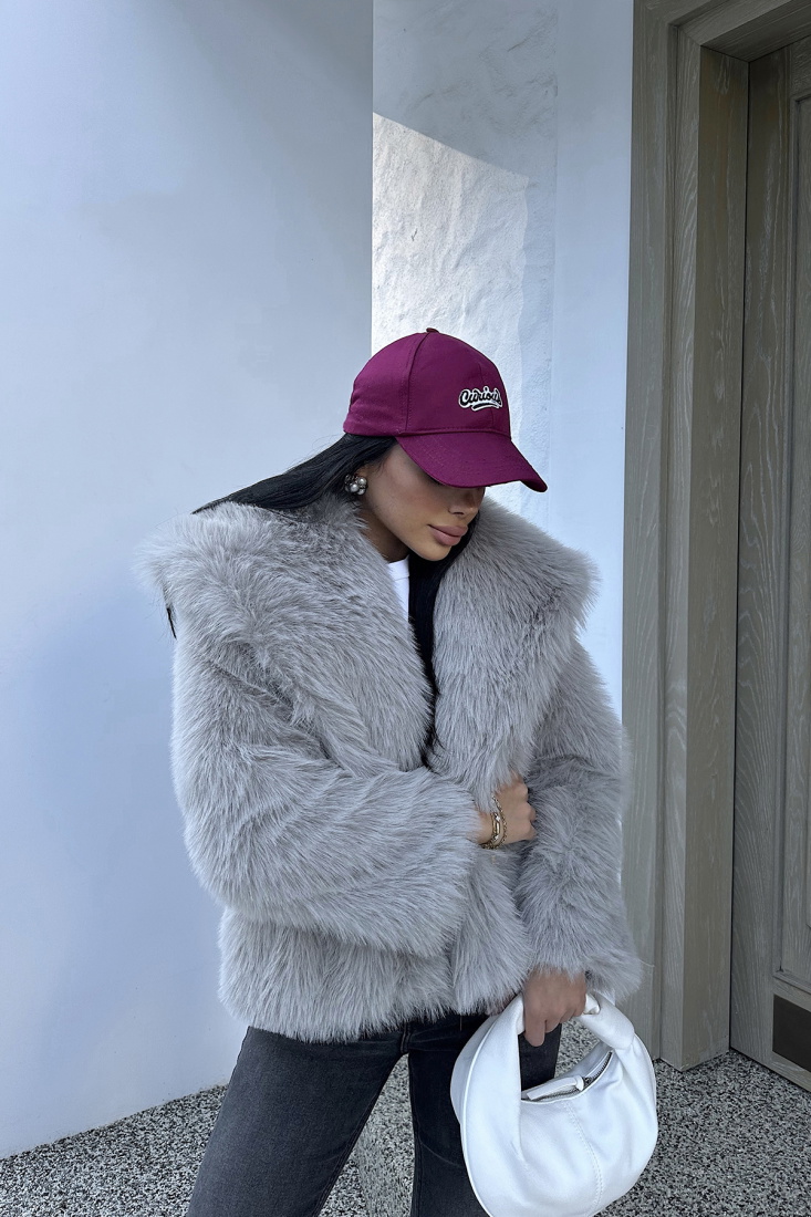 Gri Kısa Kürk ATE-0559 - EYYO