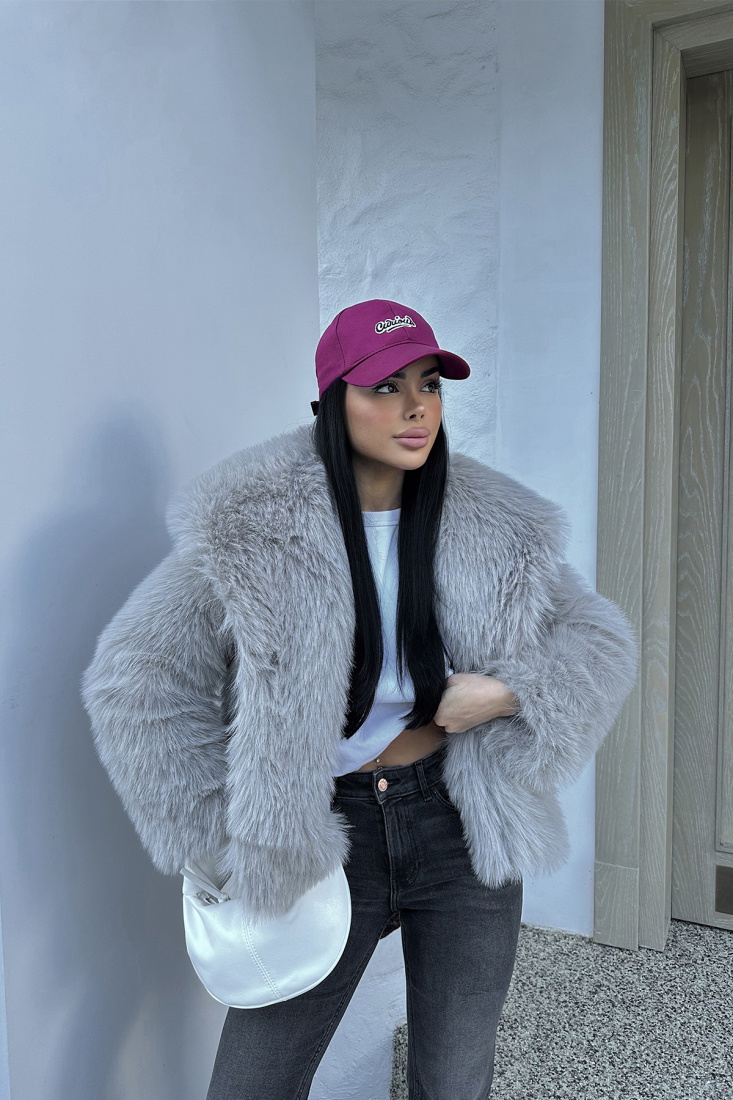 Gri Kısa Kürk ATE-0559 - EYYO