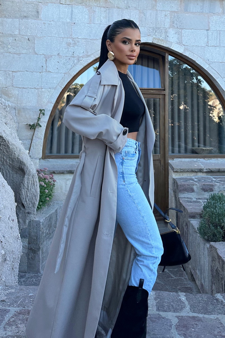  Kuşak Detay Trenckot ATE8652 - EYYO