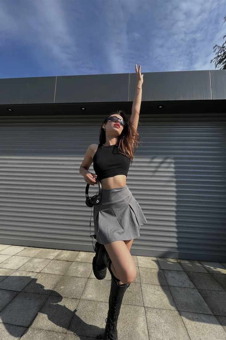 Gri Mini Boy Etek ATE6521 - EYYO