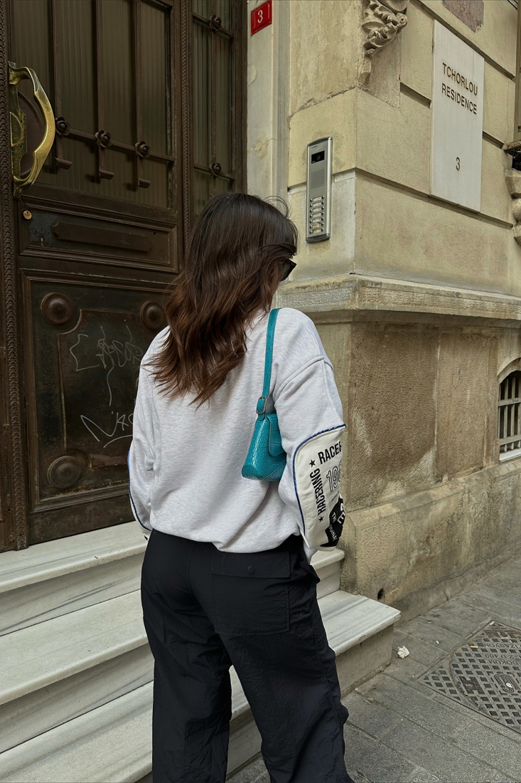 Gri Önü Baskılı Sweat ATE3976 - EYYO