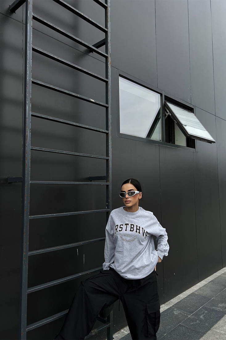 Gri Önü Baskılı Sweat ATE4768 - EYYO