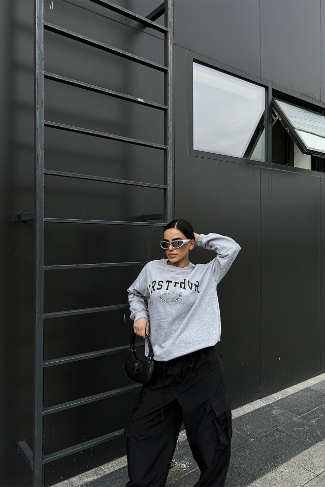 Gri Önü Baskılı Sweat ATE4768 - 4